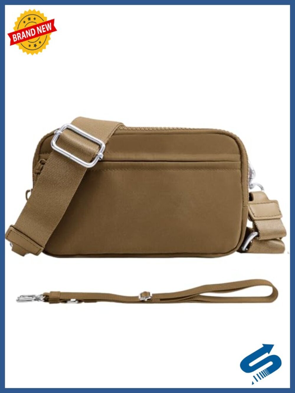 RFID Blocking Nylon Wristlet Wallet with Crossbody Strap, Card Holder